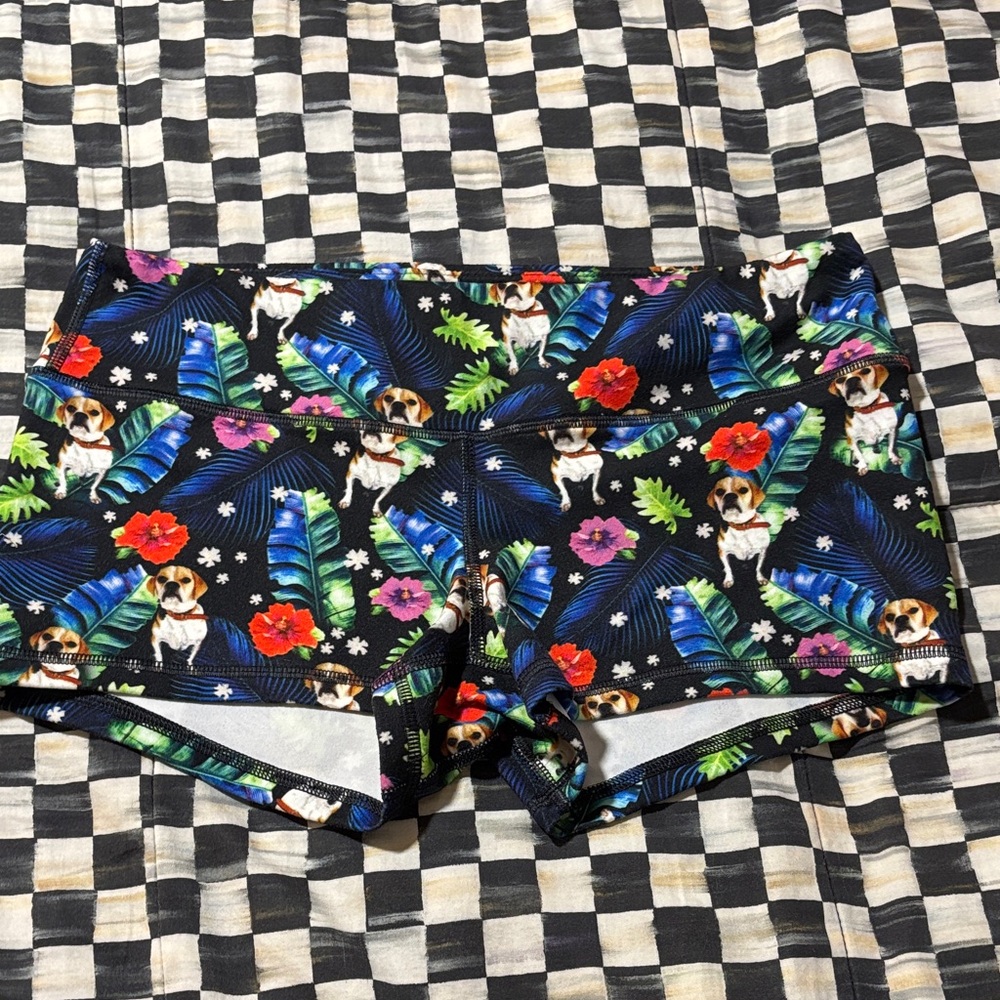 Fleo “Leo” Black Tropical Dog Print Shorts